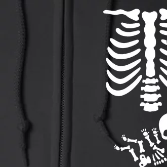 Skeleton Halloween Maternity Funny Pregnancy Announcement Full Zip Hoodie