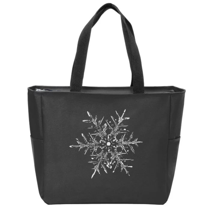 Snowflake Holiday Matching Christmas Zip Tote Bag