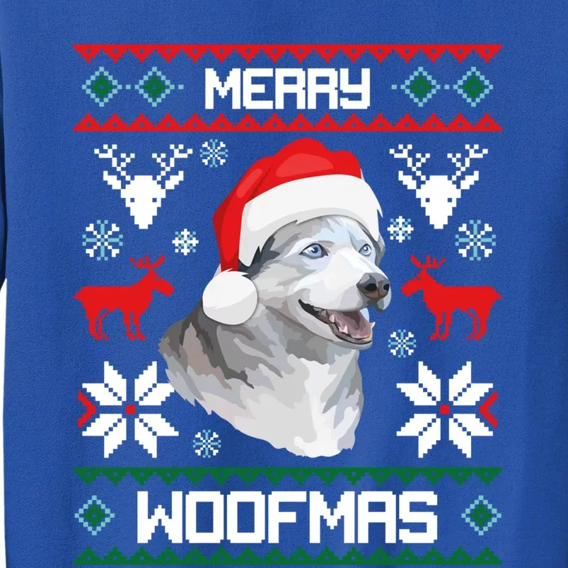 Siberian Husky Merry Woofmas Gift For Christmas Clothes Xmas Gift Tall Sweatshirt