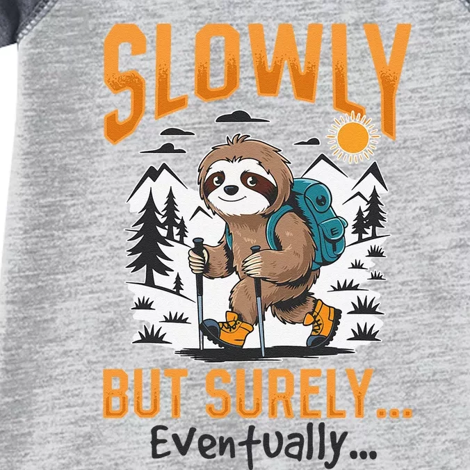 Sloth Hiking Mountains Slowly But Surely... Eventually! Infant Baby Jersey Bodysuit