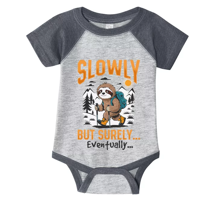 Sloth Hiking Mountains Slowly But Surely... Eventually! Infant Baby Jersey Bodysuit