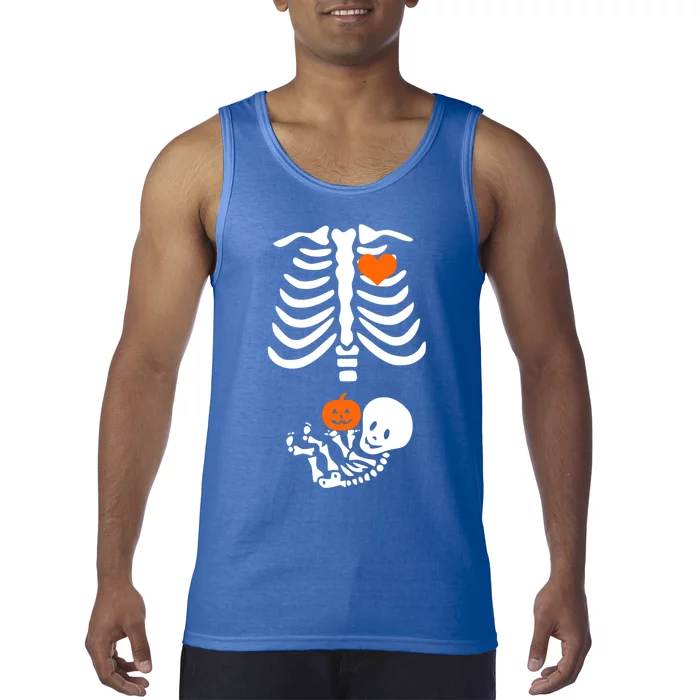 Skeleton Halloween Maternity Funny Pregnancy Announcet Gift Tank Top