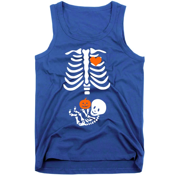 Skeleton Halloween Maternity Funny Pregnancy Announcet Gift Tank Top