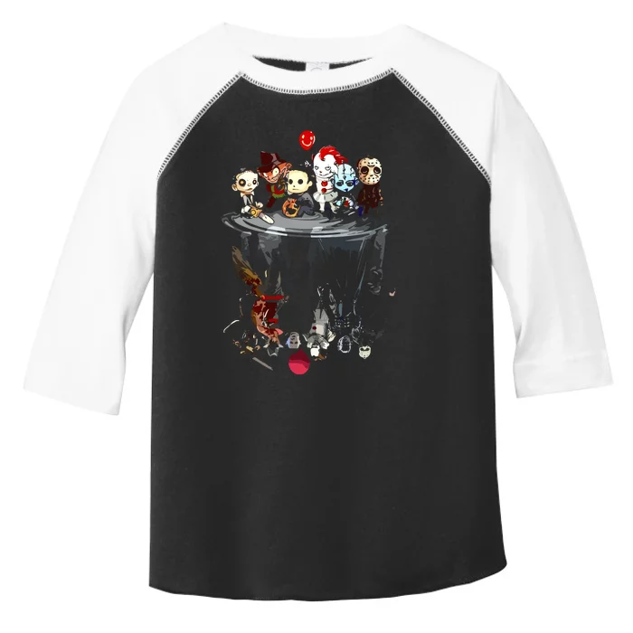 Scary Horror Movies Chibi Character Water Reflection Toddler Fine Jersey T-Shirt