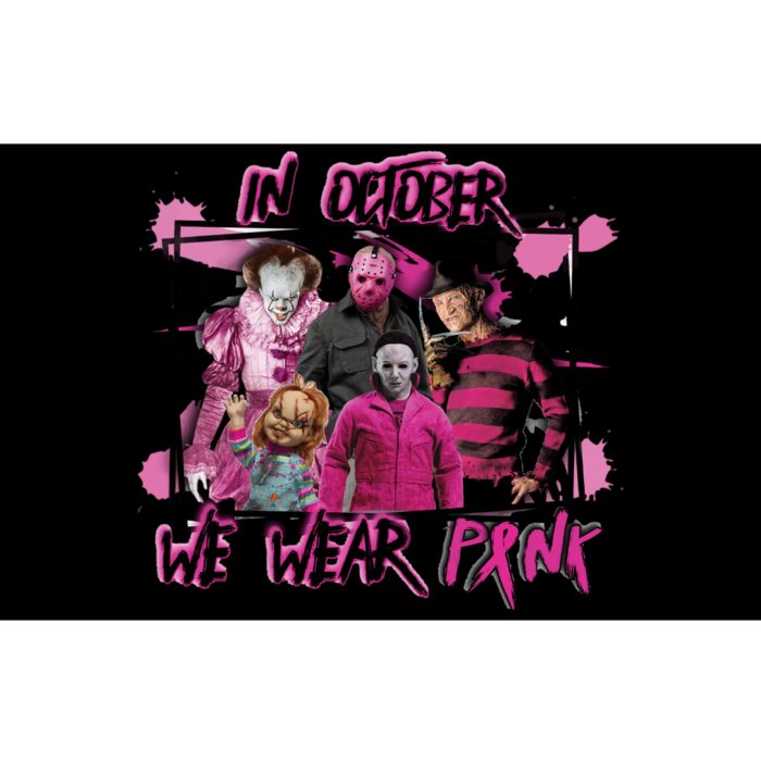 Scary Horror Movie Halloween Characters Breast Cancer Pink Bumper Sticker