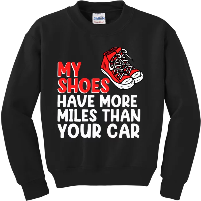 Shoes Have More Miles Half Marathon Running Runner Graphic Premium Kids Sweatshirt