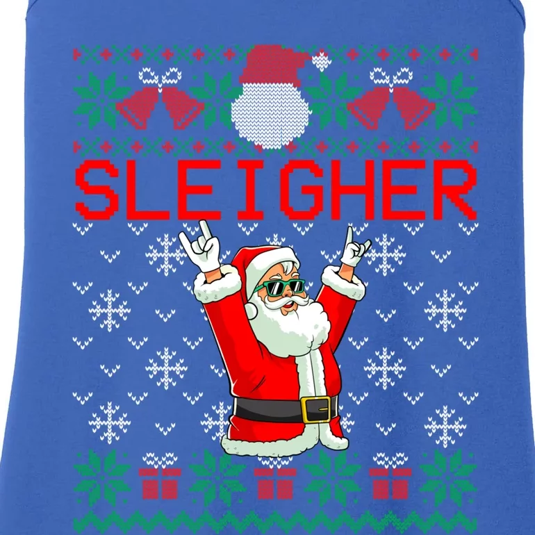 Sleigher Heavy Metal Music Hail Santa Ugly Christmas Gift Ladies Essential Tank