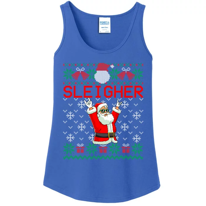 Sleigher Heavy Metal Music Hail Santa Ugly Christmas Gift Ladies Essential Tank