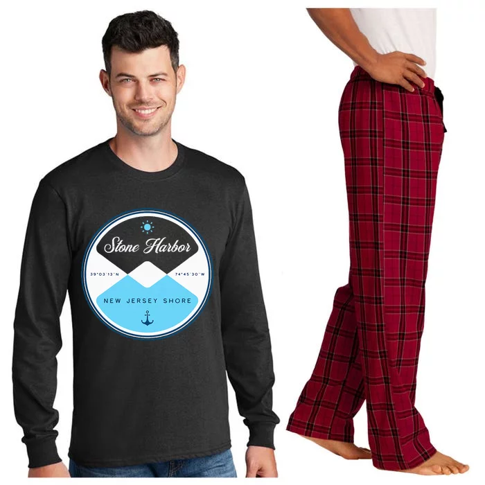 Stone Harbor New Jersey Nj Circle Graphic Long Sleeve Pajama Set