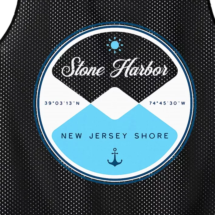 Stone Harbor New Jersey Nj Circle Graphic Mesh Reversible Basketball Jersey Tank