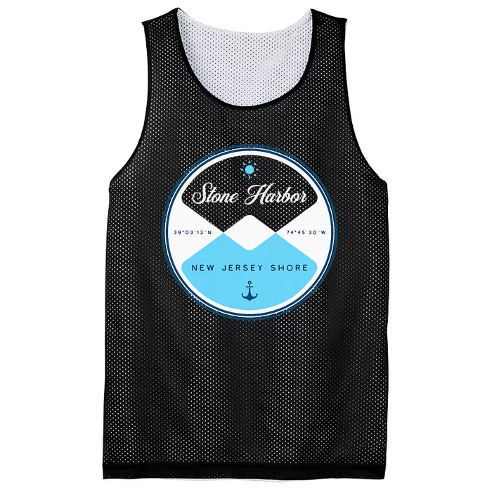 Stone Harbor New Jersey Nj Circle Graphic Mesh Reversible Basketball Jersey Tank