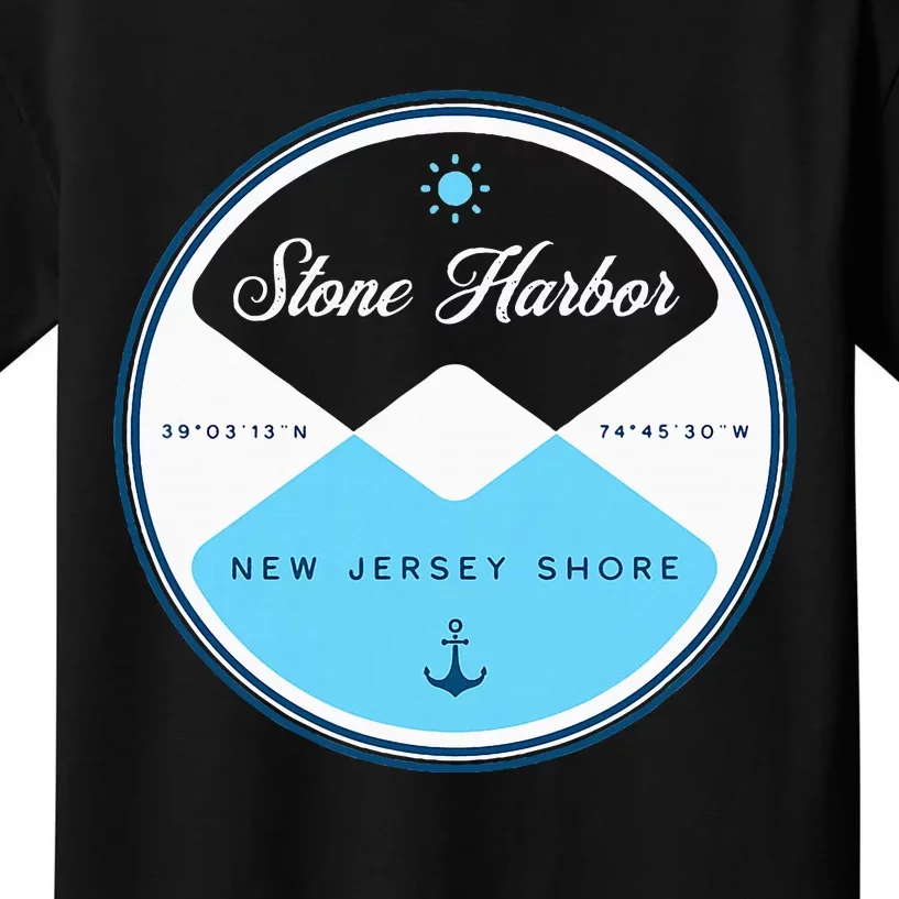 Stone Harbor New Jersey Nj Circle Graphic Kids T-Shirt