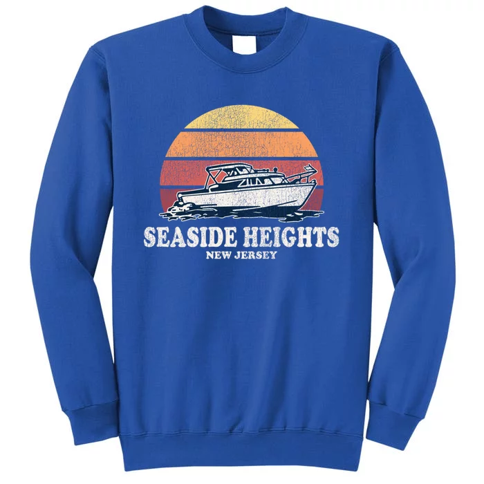 Seaside Heights Nj Vintage Boating 70s Retro Boat Design Gift Tall Sweatshirt