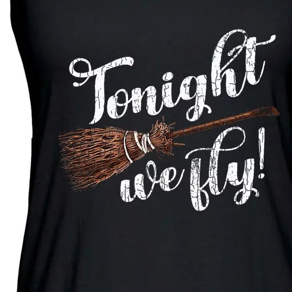 Spooky Halloween Night Flight with Pumpkin Witches Ghost Ladies Essential Flowy Tank