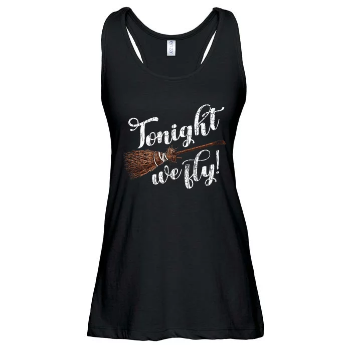 Spooky Halloween Night Flight with Pumpkin Witches Ghost Ladies Essential Flowy Tank