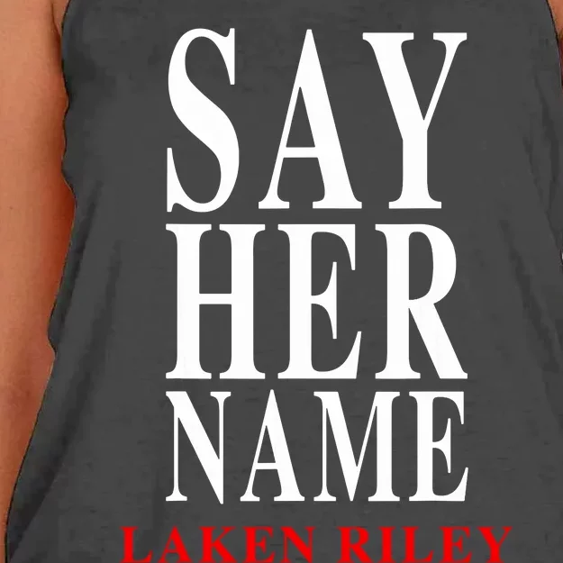 Say Her Name Laken Riley Women's Knotted Racerback Tank