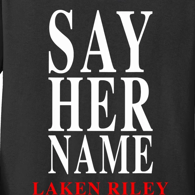 Say Her Name Laken Riley Kids Long Sleeve Shirt