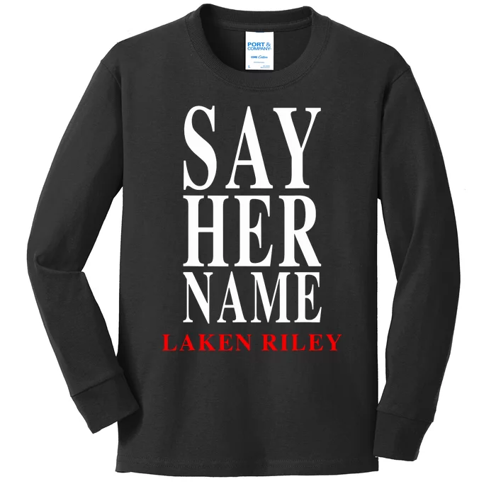 Say Her Name Laken Riley Kids Long Sleeve Shirt