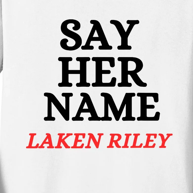 Say Her Name Laken Riley Kids Long Sleeve Shirt