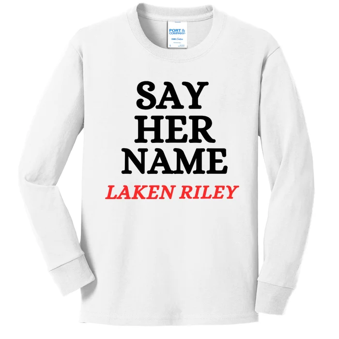 Say Her Name Laken Riley Kids Long Sleeve Shirt