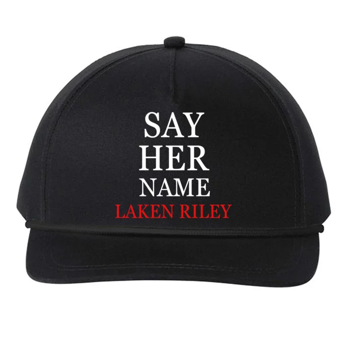 Say Her Name Laken Riley Snapback Five-Panel Rope Hat