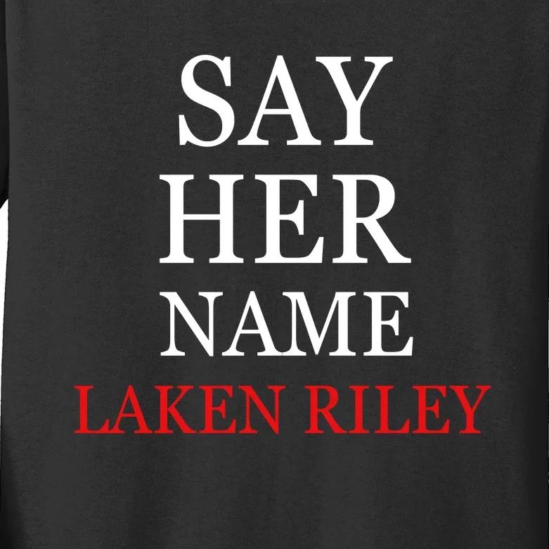 Say Her Name Laken Riley Kids Long Sleeve Shirt