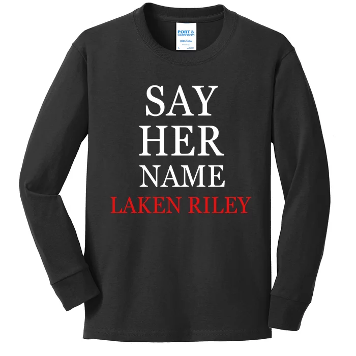 Say Her Name Laken Riley Kids Long Sleeve Shirt