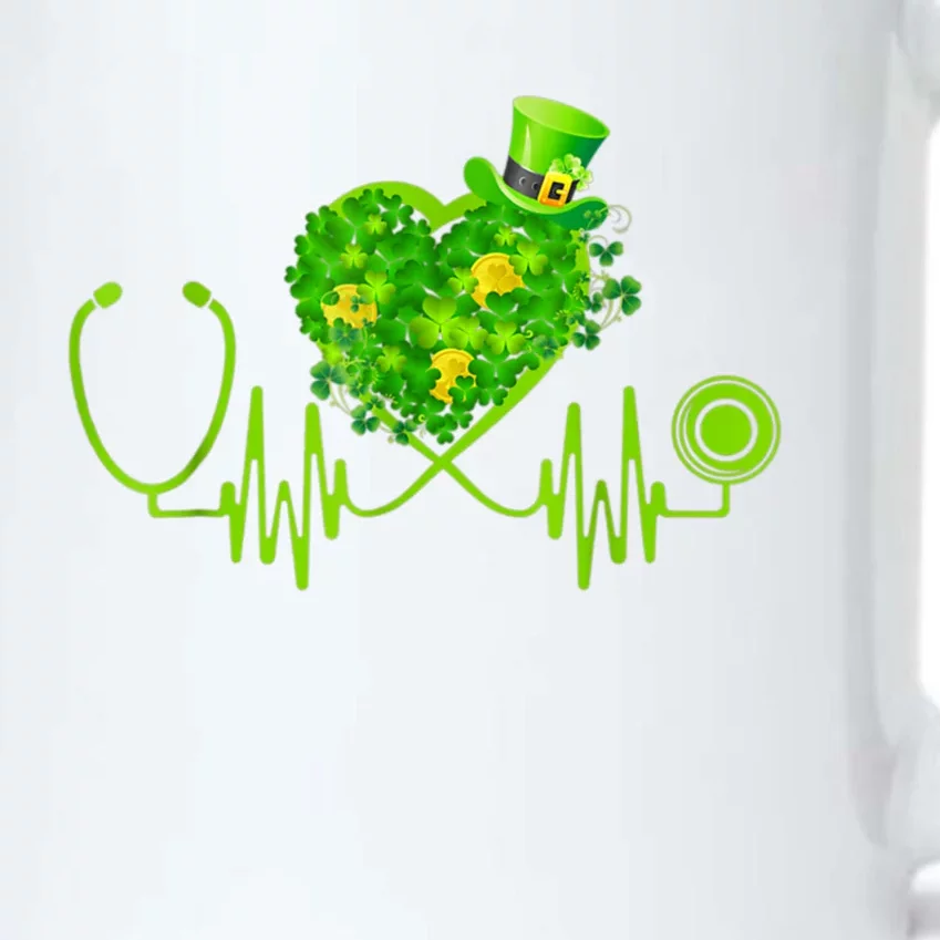 Stethoscope Heartbeat Nurse Doctor St Patricks Day Clover Black Color Changing Mug