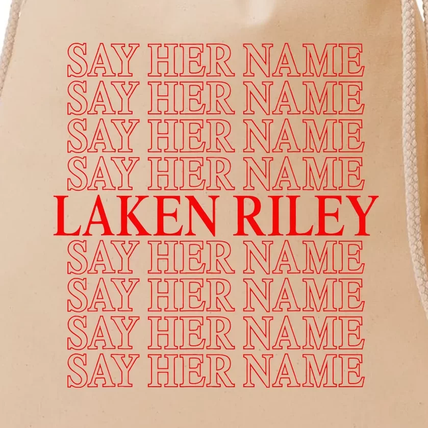 Say Her Name Laken Riley Drawstring Bag