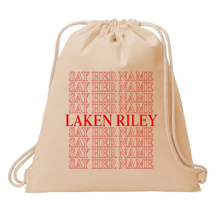 Say Her Name Laken Riley Drawstring Bag