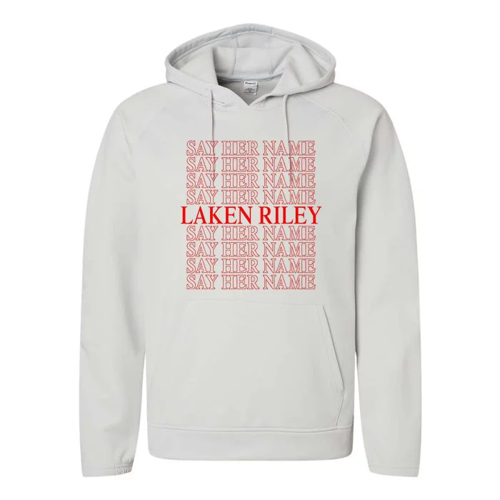 Say Her Name Laken Riley Performance Fleece Hoodie