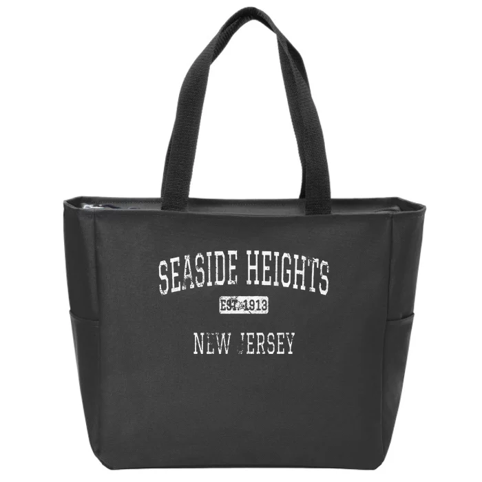 Seaside Heights New Jersey NJ Vintage Zip Tote Bag