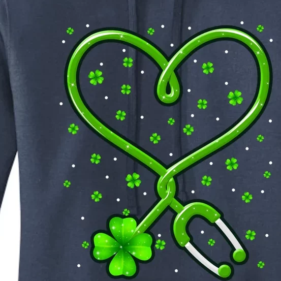 Shamrock Heart Nurse Patrick's Day Gift Women's Pullover Hoodie