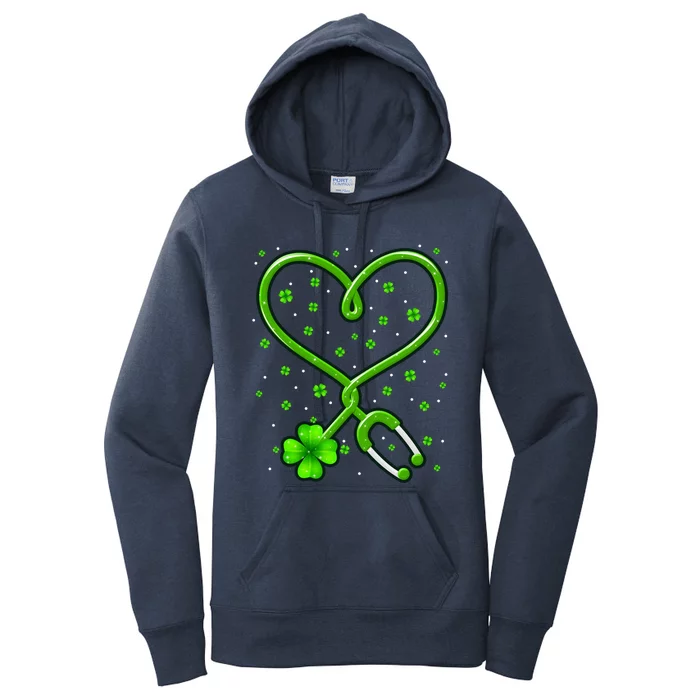 Shamrock Heart Nurse Patrick's Day Gift Women's Pullover Hoodie