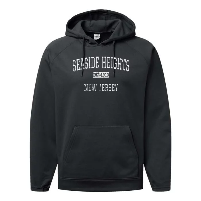 Seaside Heights New Jersey NJ Vintage Performance Fleece Hoodie