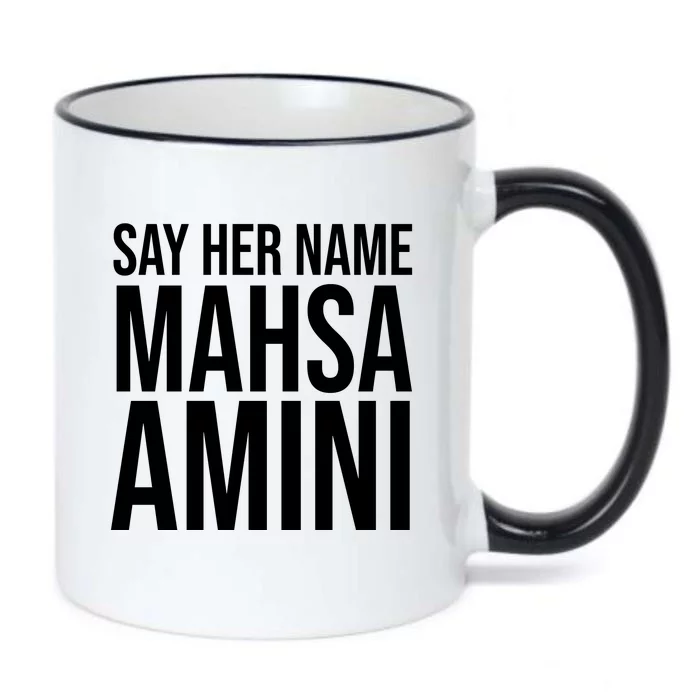 Say Her Name Mahsa Amini Black Color Changing Mug