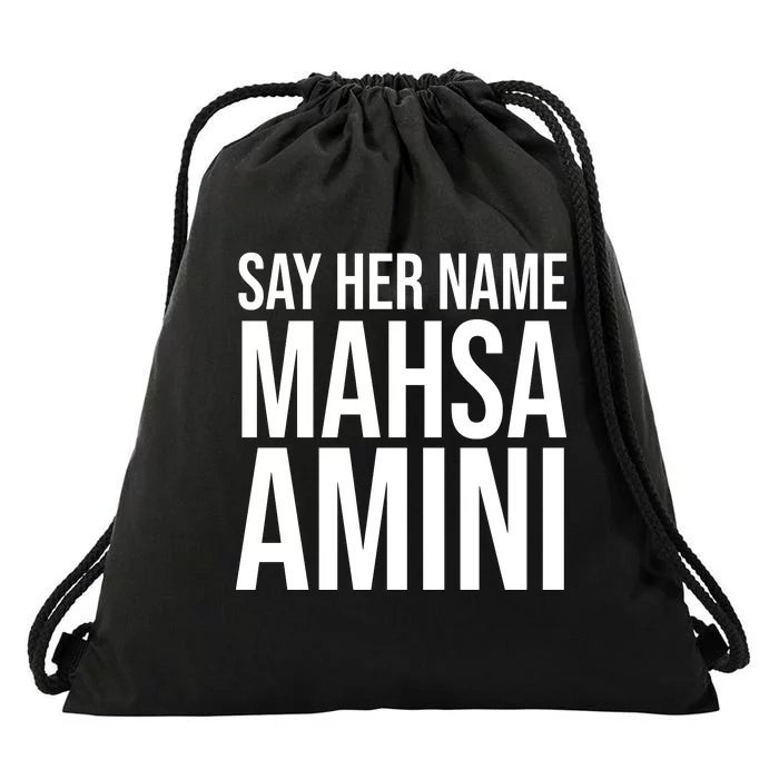 Say Her Name Mahsa Amini Drawstring Bag