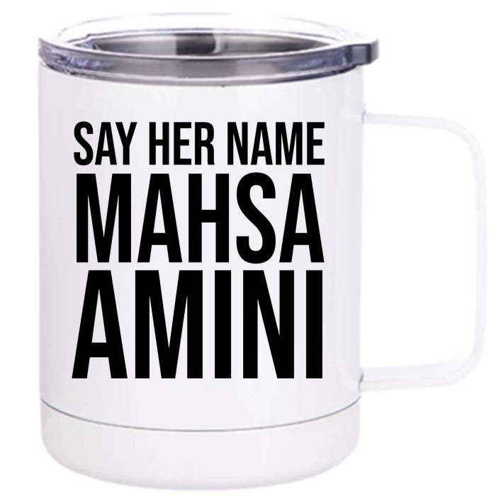 Say Her Name Mahsa Amini Front & Back 12oz Stainless Steel Tumbler Cup