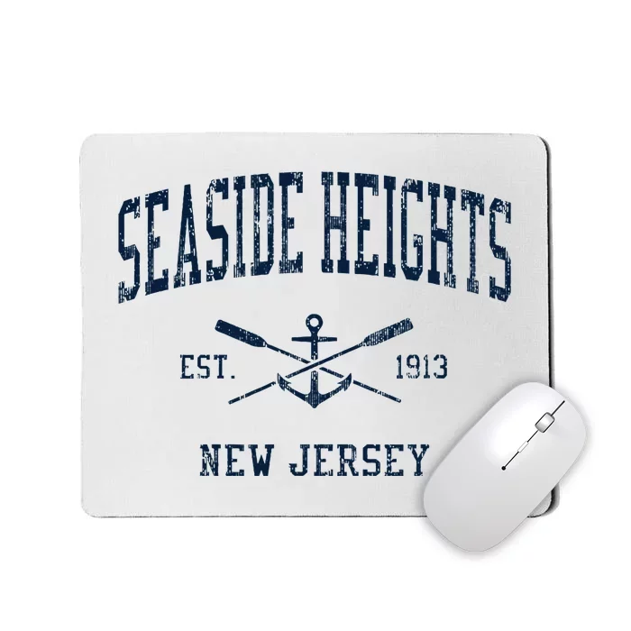 Seaside Heights Nj Vintage Crossed Oars & Boat Anchor Mousepad