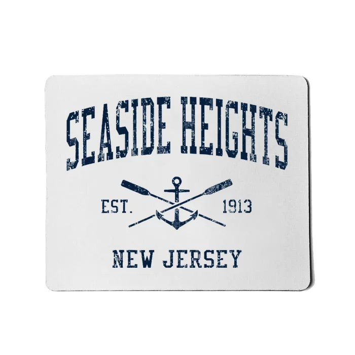 Seaside Heights Nj Vintage Crossed Oars & Boat Anchor Mousepad