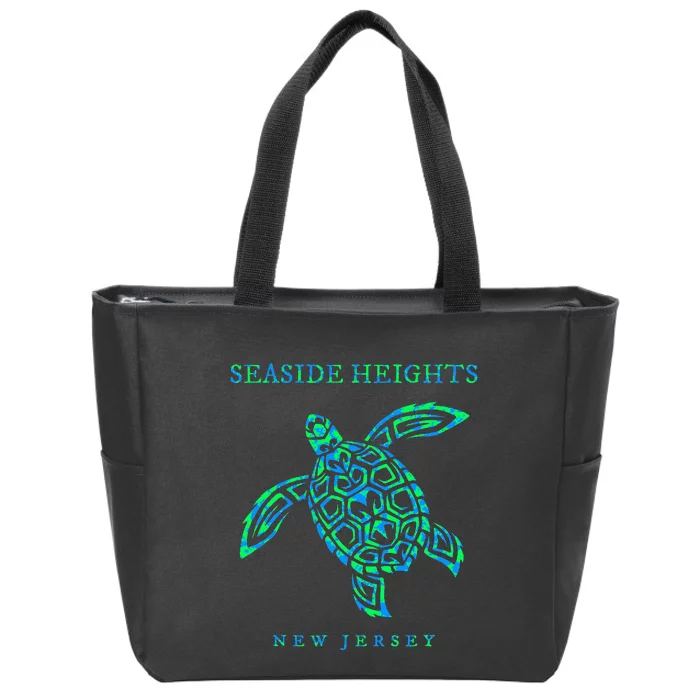 Seaside Heights New Jersey Sea Turtle Zip Tote Bag