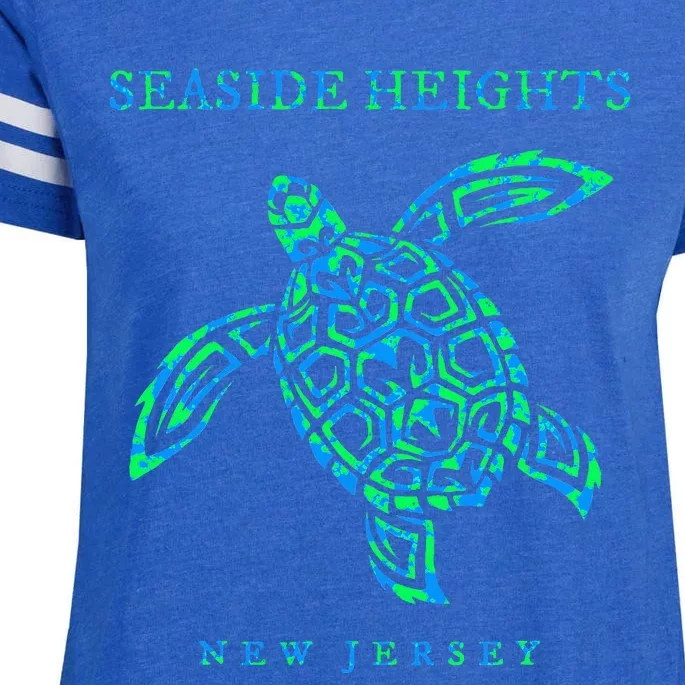 Seaside Heights New Jersey Sea Turtle Enza Ladies Jersey Football T-Shirt