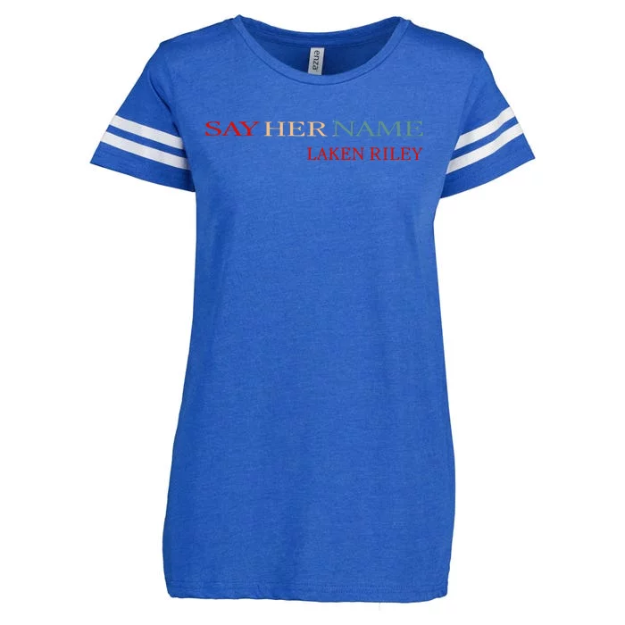 Say Her Name Funny Laken Riley Enza Ladies Jersey Football T-Shirt