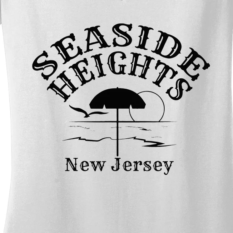 Seaside Heights New Jersey Beach Ocean Shore Boardwalk Town Women's V-Neck T-Shirt