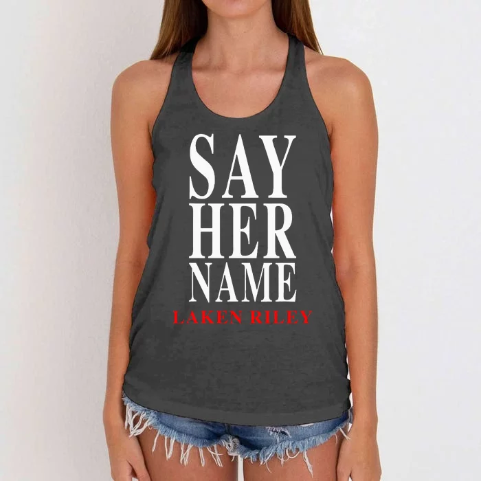 Say Her Name Laken Riley Women's Knotted Racerback Tank