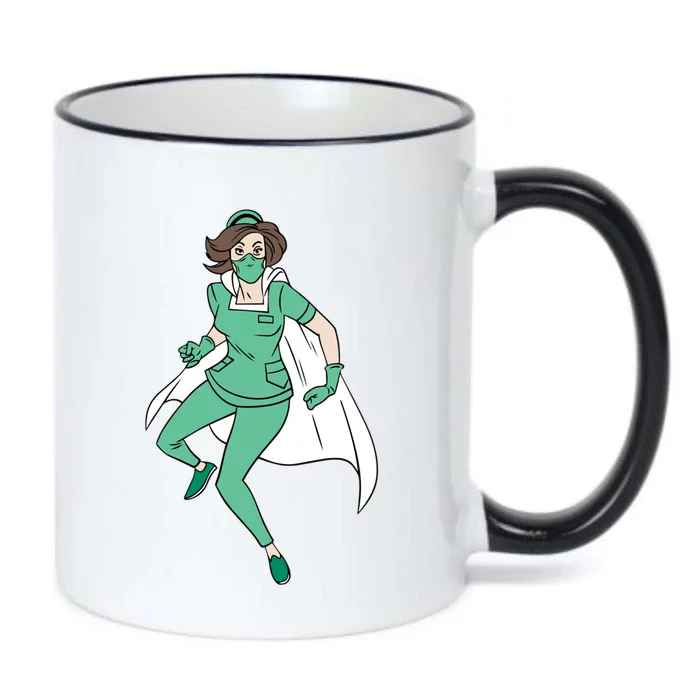 Super Hero Nurse Funny Gift Black Color Changing Mug