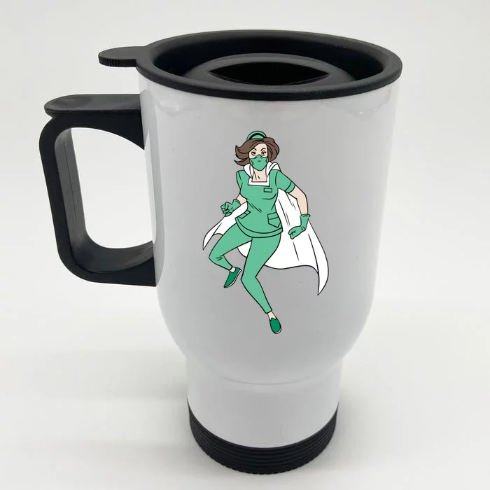 Super Hero Nurse Funny Gift Front & Back Stainless Steel Travel Mug