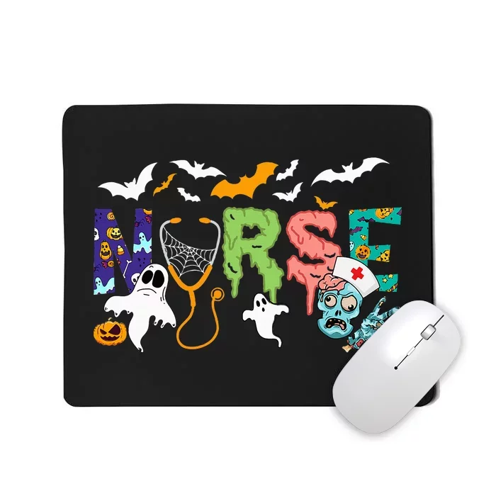 Spooky Halloween Nurse Pattern for a Festive Twist Mousepad