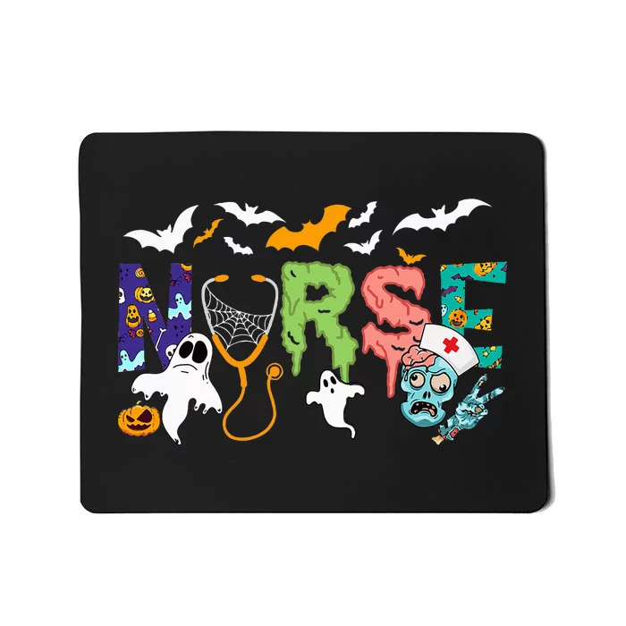 Spooky Halloween Nurse Pattern for a Festive Twist Mousepad