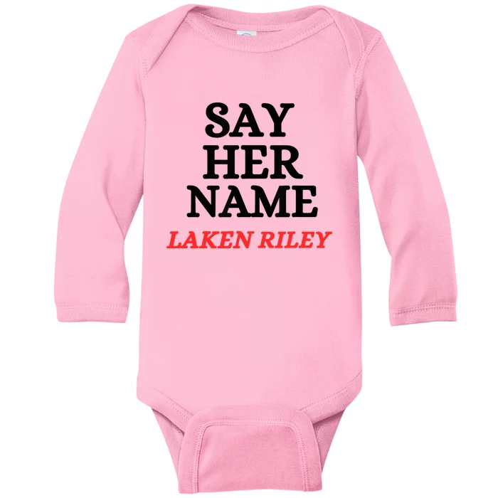 Say Her Name Laken Riley Baby Long Sleeve Bodysuit